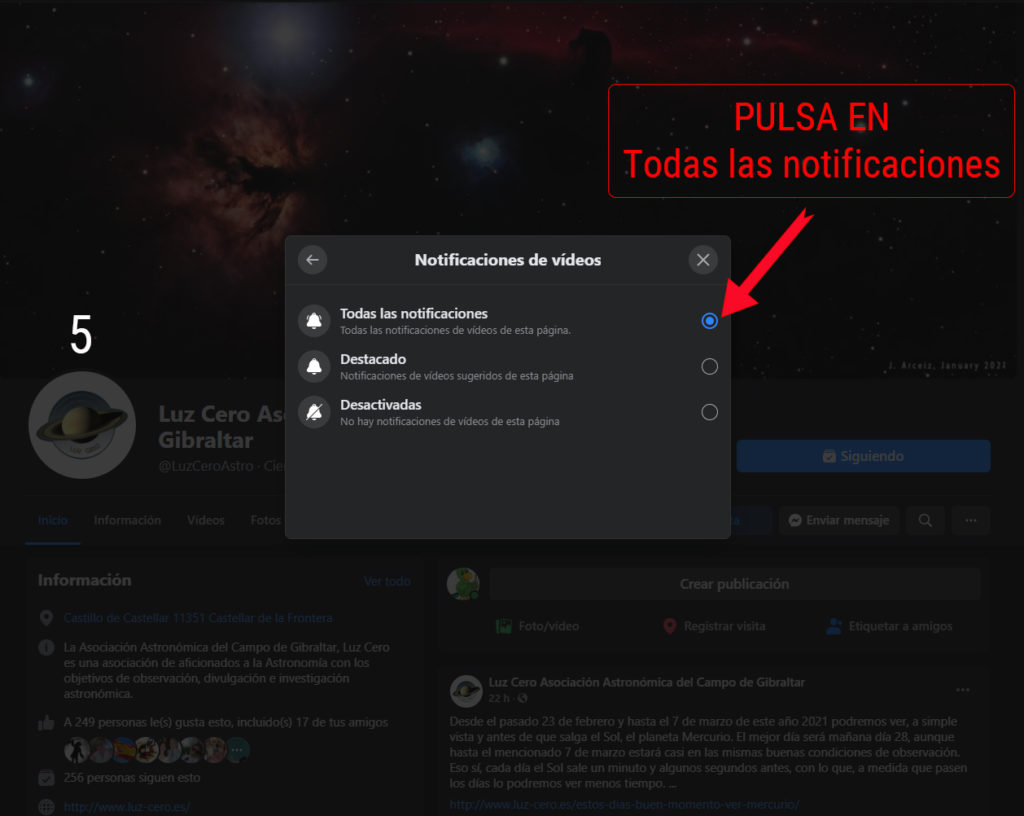 Notificaciones página Facebook 5d5