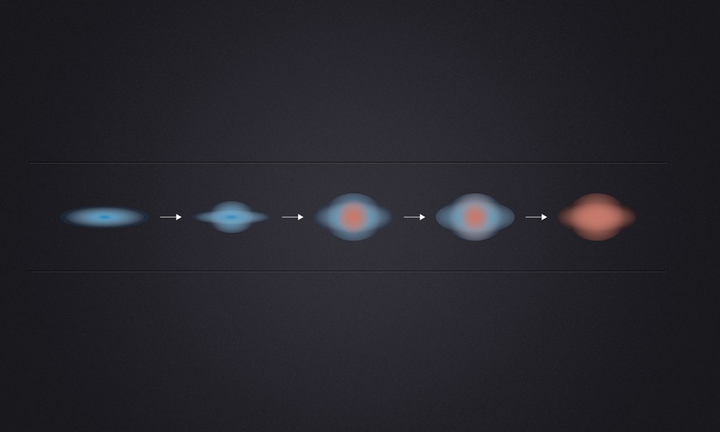 Las galaxias gigantes mueren de dentro hacia afuera